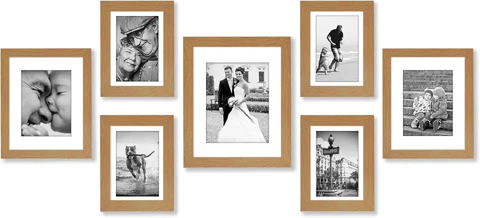 Americanflat Gallery Wall Frame Set of 7 - Dark Oak