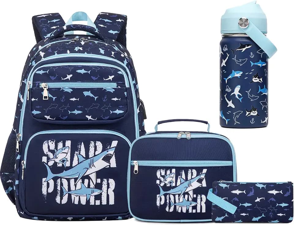 Bevalsa Kids Backpack for Boys with 14oz Insulated Bottle