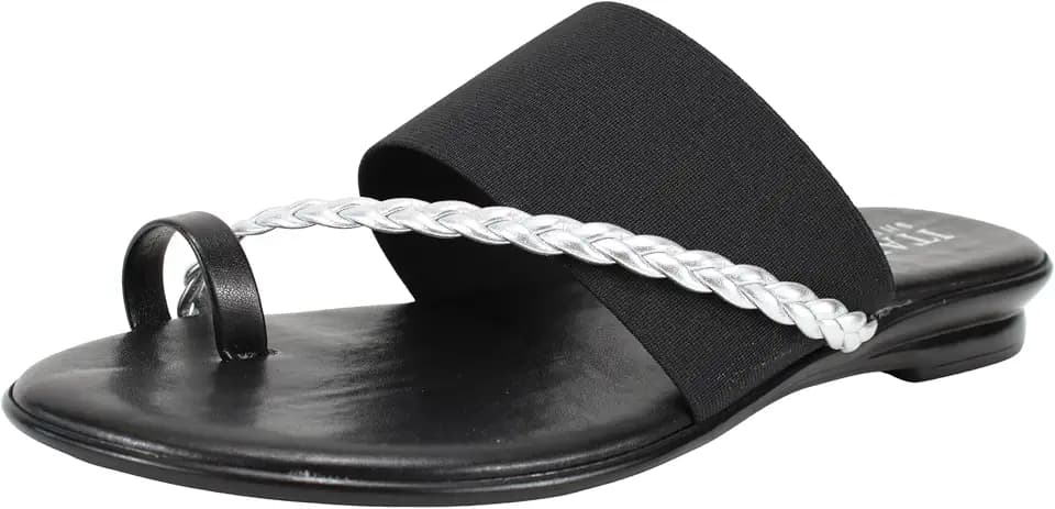 ITALIAN Shoemakers Women's Cari Low Braided Strap Sandal