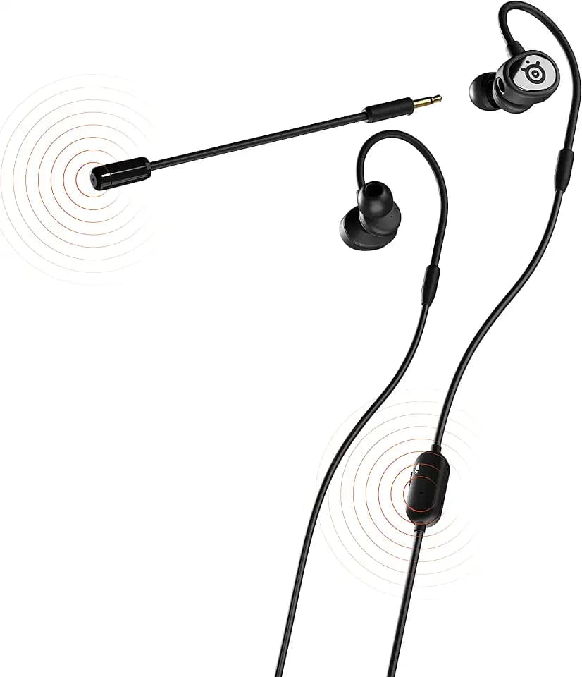 SteelSeries Tusq - In-Ear-Gaming-Headset für mobiles Gaming – Integriertes und abnehmbares, optionales Bügelmikrofon – Ergonomisches Bügel-Design