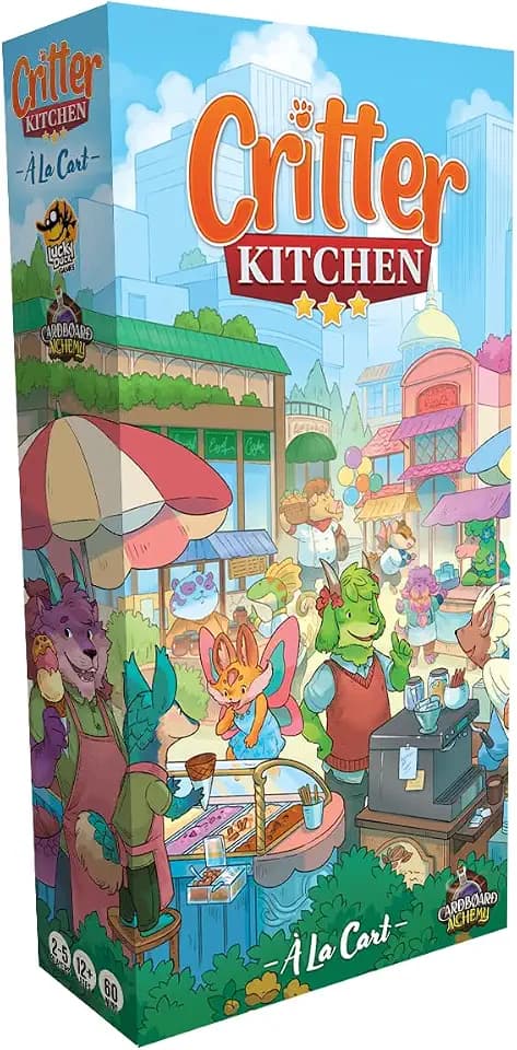Lucky Duck Games Critter Kitchen A La Cart Expansion | Strategy Games | Chefs Compete for a Restaurant Critic | 1-7 Players, Ages 12+
