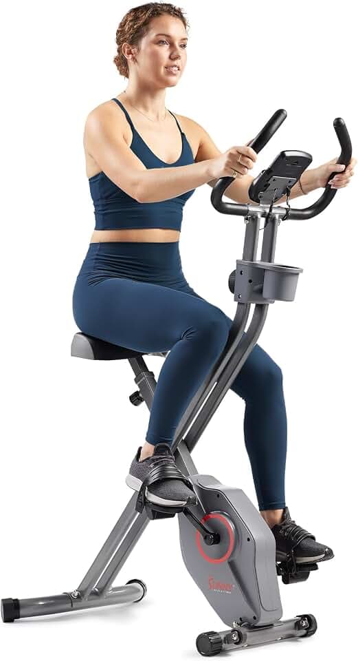 Sunny Health & Fitness Smart Foldable Magnetic X-Bike, Low-Impact Workouts