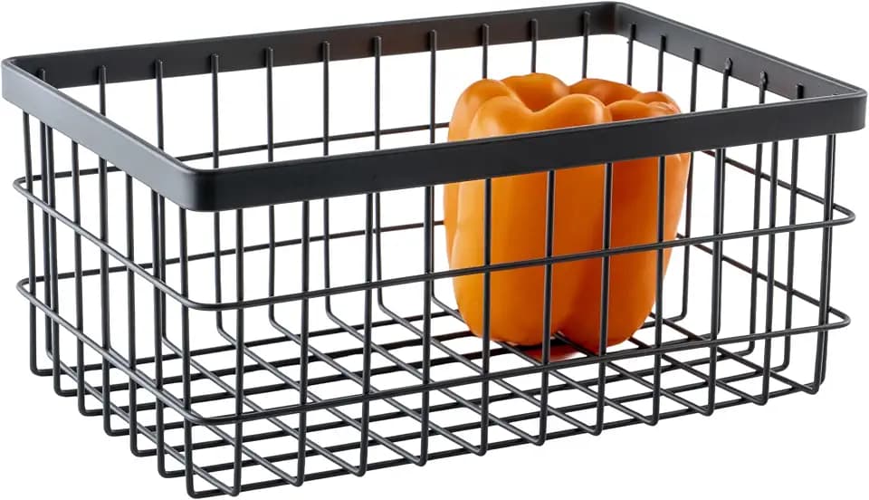 G.E.T. 9" x 6" Silver Rectangular Storage Metal Basket