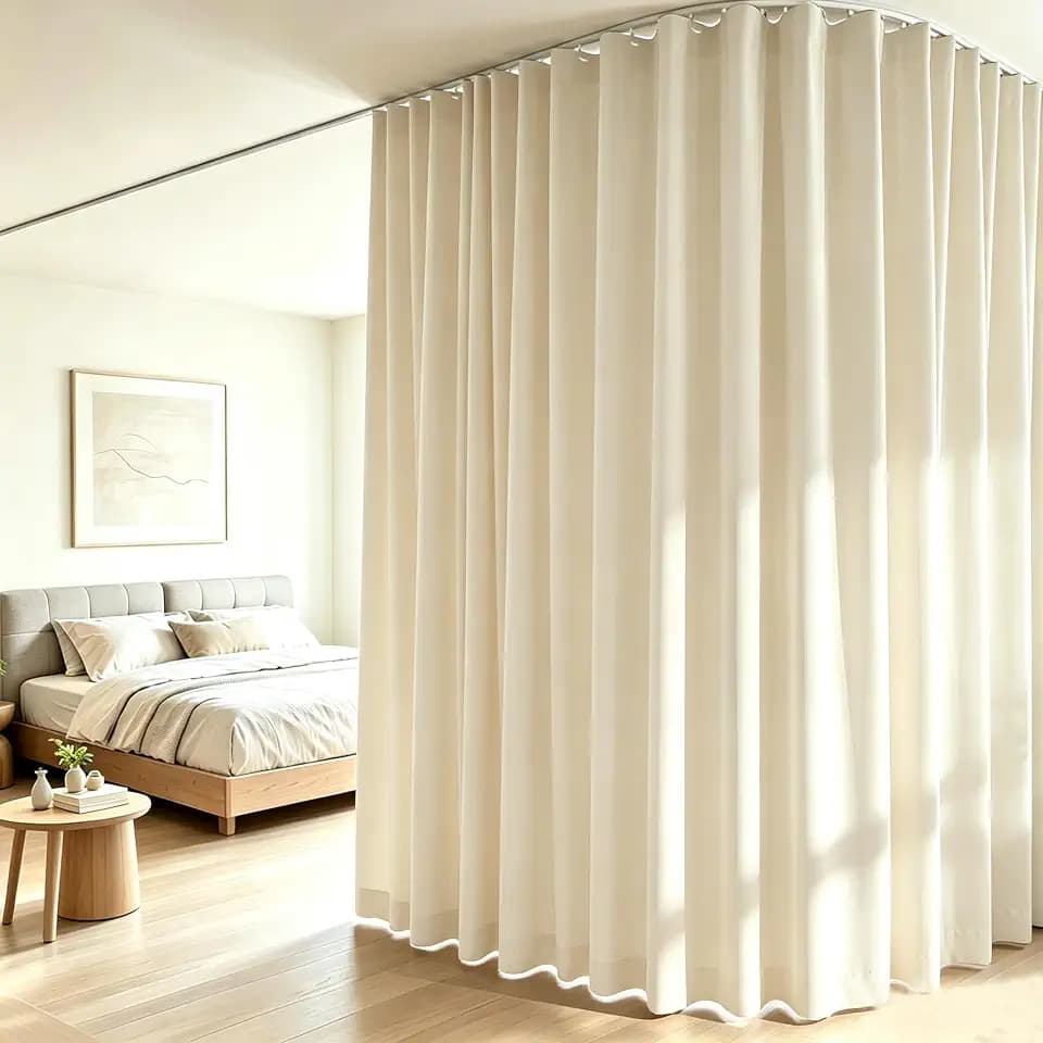 Room Divider Curtains Set, Extra Wide Blackout Curtains with Ceiling Track