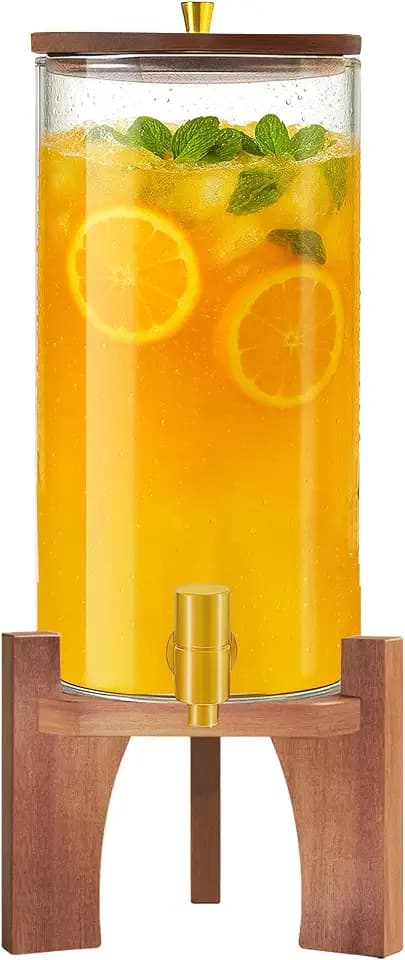 1.5 Gallon Glass Drink Dispenserfor Parties, Beverage Dispenser with Stand