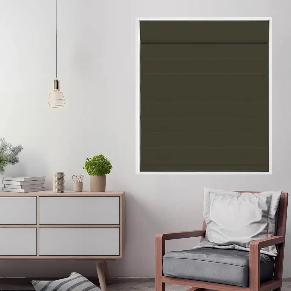 DEZ FURNISHINGS Cordless Blackout Roman Cellular Shade, 50"W x 72"H, Chocolate