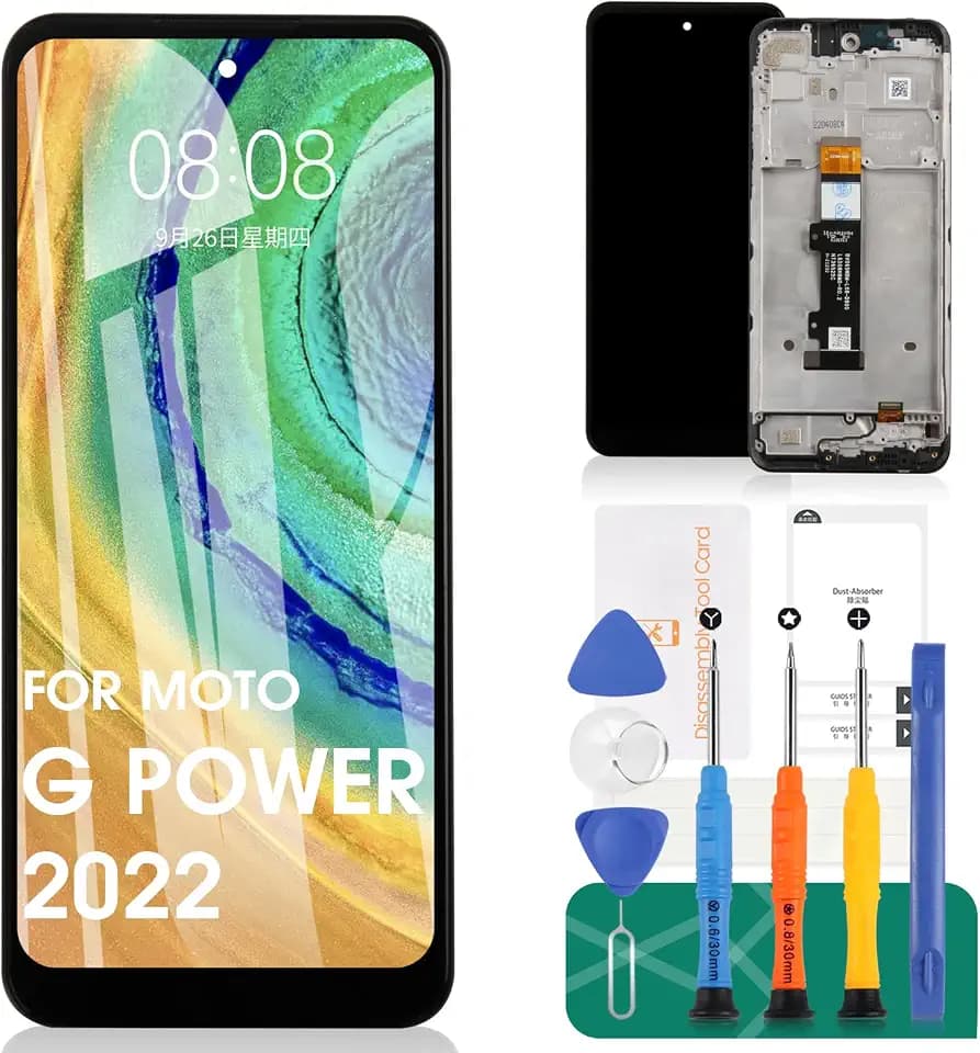 for Motorola Moto G Power 2022 LCD Screen for Moto G Power 2022 Screen Replacement G Power 2022 LCD Display XT2165 Touch Digitizer Assembly XT2165-5,XT2165-3,XT2165DL Repair Kits(Black with Frame)