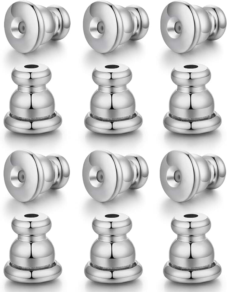 Earring Backs, Hypoallergenic, 6pairs Earring Backs Replacements for Studs/Droopy Ears, Rubber Earring Backs for Heavy Earring(White)