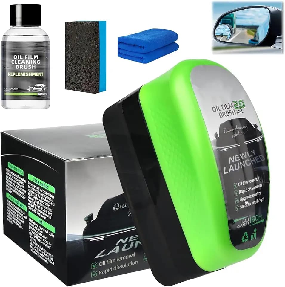 Clear Vision Scheibenreiniger Auto, 3.0 Glass Cleaner,150ML Windschutzscheiben Reiniger, Auto Scheibenreiniger für Autoscheiben, Multifunktionale Autoscheiben Reiniger für Windschutzscheibe Brush
