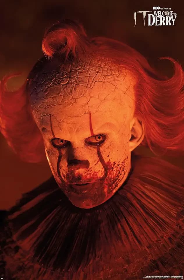 IT: Welcome To Derry (2025) - Pennywise Clown in Red Wall Poster, 34L" x 22.4W", Premium Unframed Version
