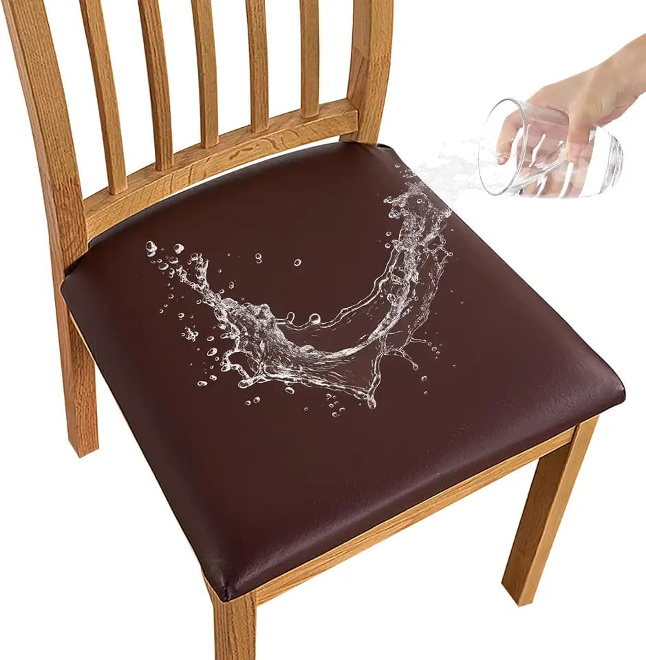 Chair Covers for Dining Chairs Waterproof Seat Covers for Chairs,Coffee,4PC