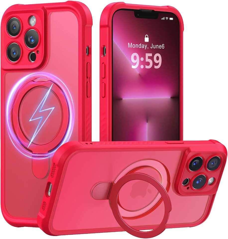 MOCCA Magnetic for iPhone 13 Pro Case with Stand,Red