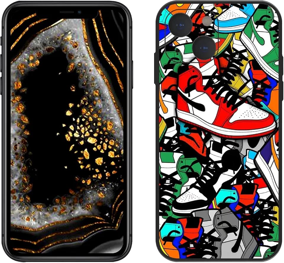 Compatible with iPhone 15 Case for Cool Boys and Men, Basketball Shoes Sneaker Cute Aesthetic Color Ways Soft TPU Cute Funny Glossy Cover Graphics Sports Design