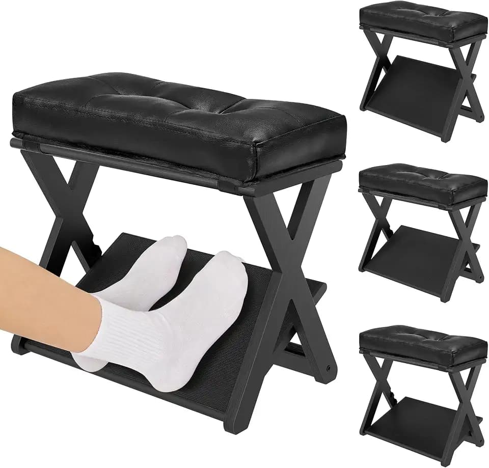 Adjustable Foot Rest Under Desk at Work, Wooden Footrest