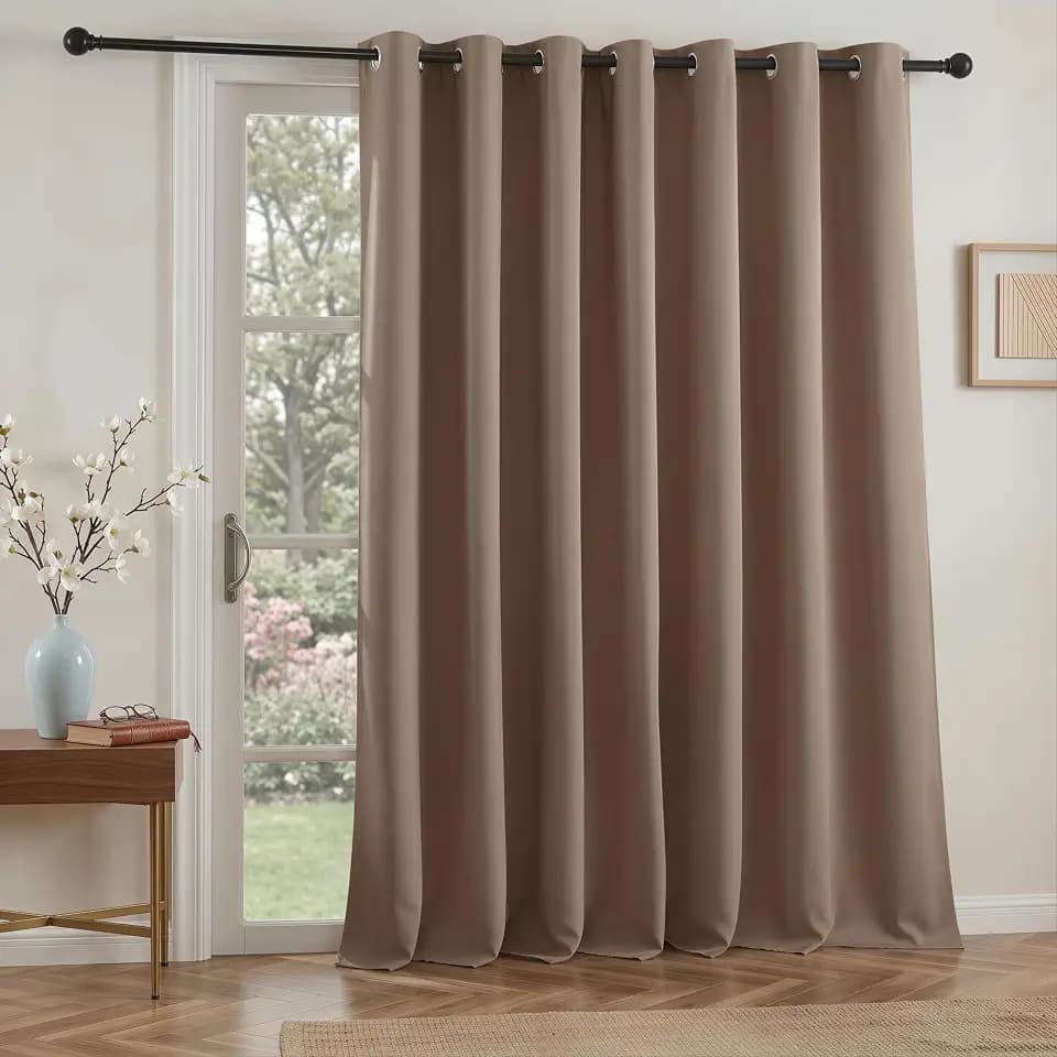 RYB HOME Blackout Sliding Door Curtain with Thermal Insulated for Patio