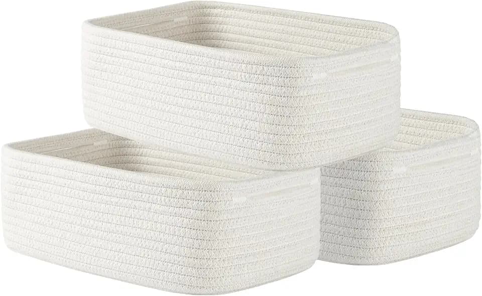 KALLAX Small Woven Storage Basket for Organizing, 12 x 8 x 4.5 inch, 3 Pack