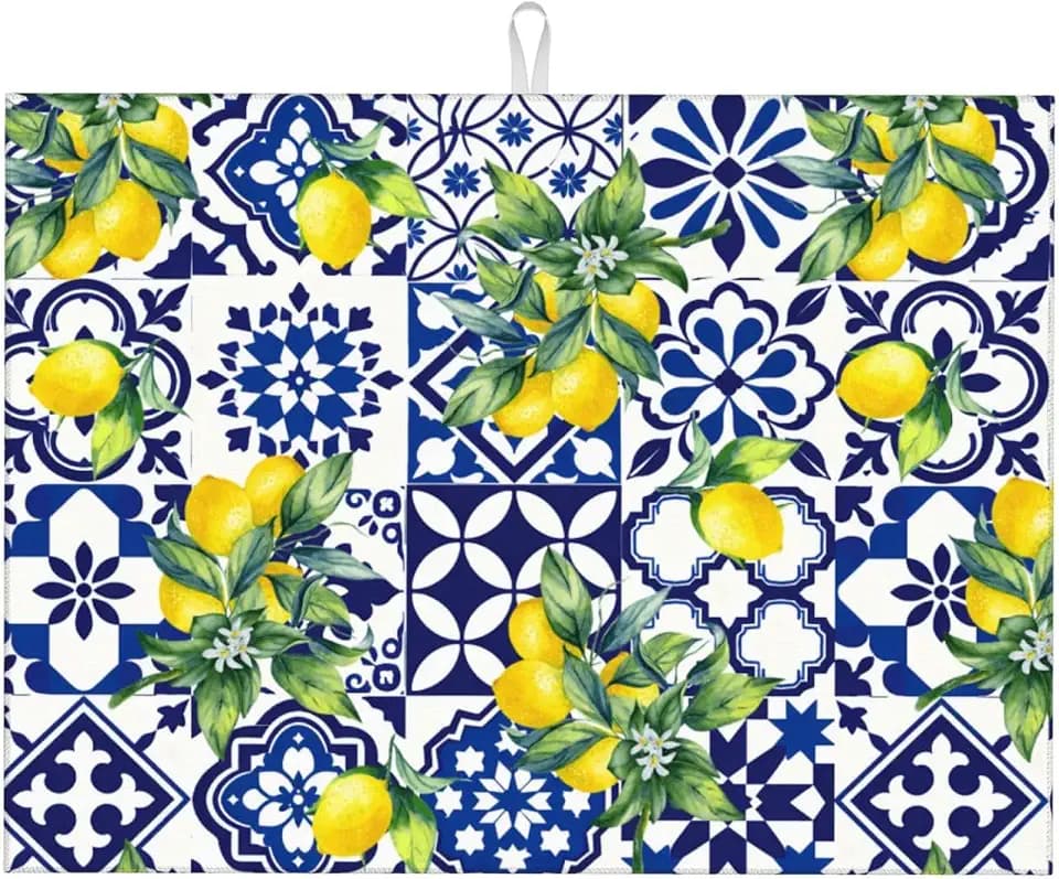 Lemon Mexican Tilt Dish Drying Mat For Kitchen Counter 18 X 24