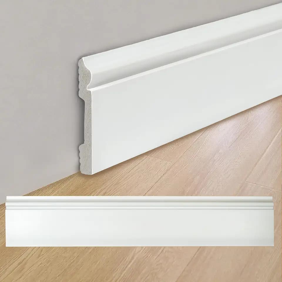 8 Pcs Wall Baseboard Molding Trim Skirting Board, 47.2 x 3.15 Inch