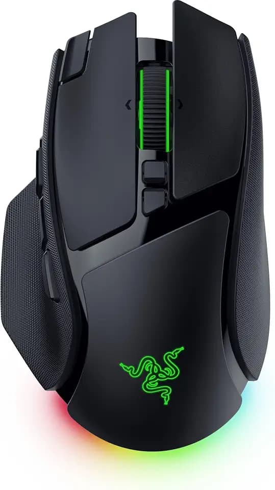 Razer Basilisk V4 Pro - Vollständig anpassbare kabellose ergonomische Gaming-Maus - Optischer Sensor mit 50K - 14 anpassbare Tasten - Bis zu 200 Stunden - PC/Mac | Schwarz