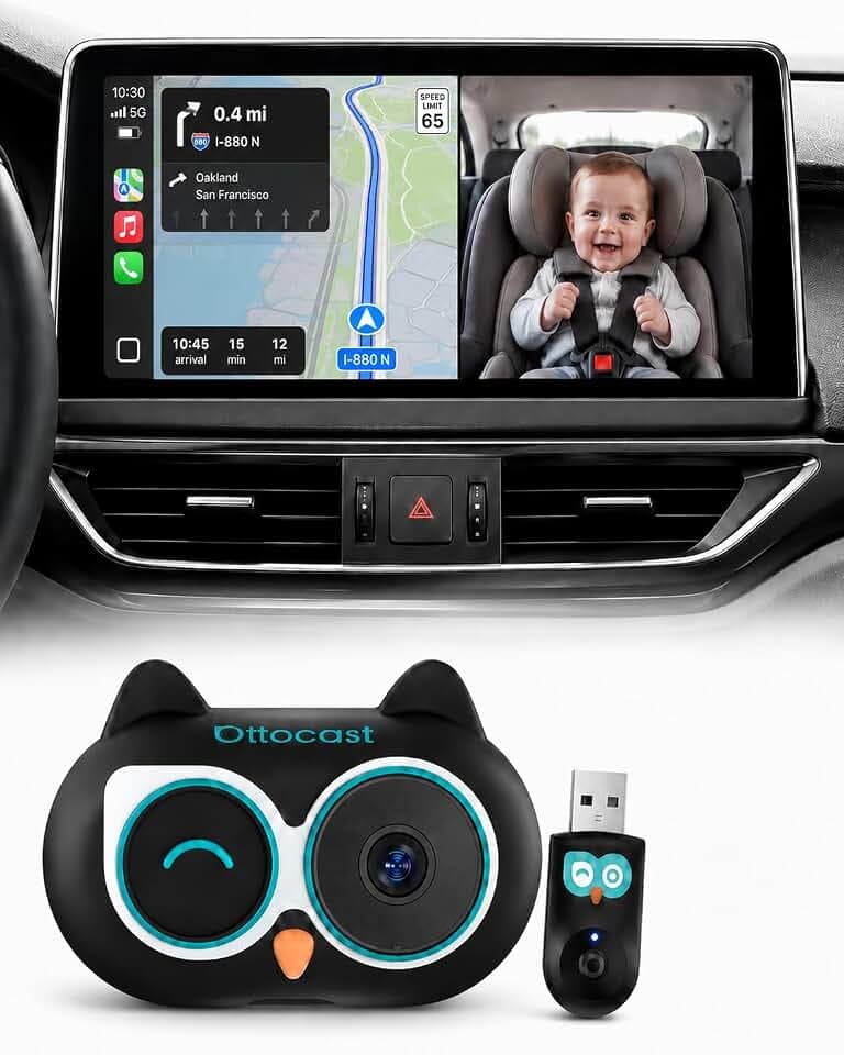 OTTOCAST Baby Car Camera 2026,Wireless CarPlay Adapter (No Android Support)
