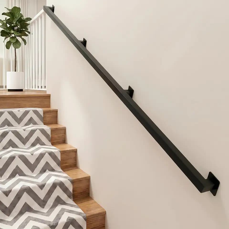 10FT Stair Railing Indoor Outdoor, 500LB Heavy-Duty Wall Mounted Handrail