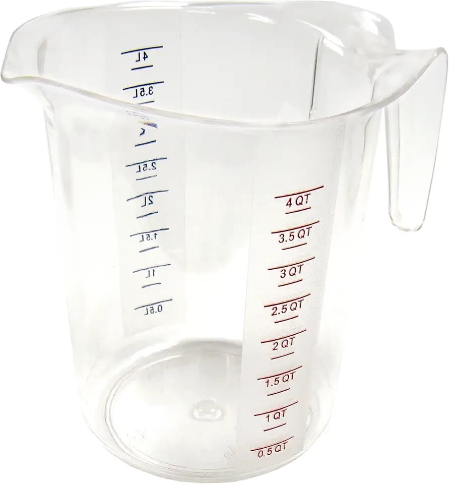 Winco Clear 4 qt Plastic Measuring Cup