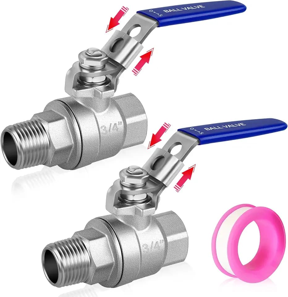 Boltigen 3/4 inch Ball Valve Threaded with Locking Device & Long Handle, 2 Pack 304 Stainless Steel Female to Male NPT Thread Full Bore Shut off Valves 1000WOG Heavy Duty Full Port Metal Valve Fitting