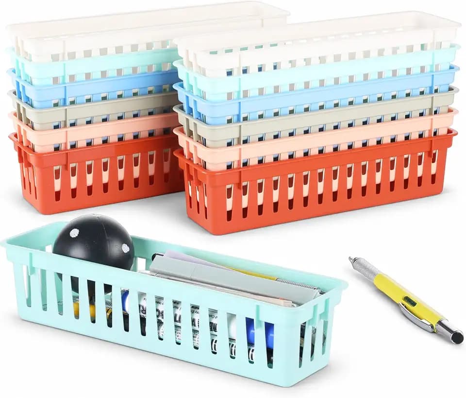 12 pcs Boho Pencil Basket Dispenser for Classroom Pencil Holder for Desk
