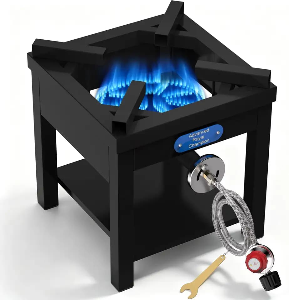 ARC Propane Burner for Outdoor Cooking 200K BTU High-Pressure,16.5"Wx16.5"H for Large Batch Cooking,10-inch Cast-Iron Burner