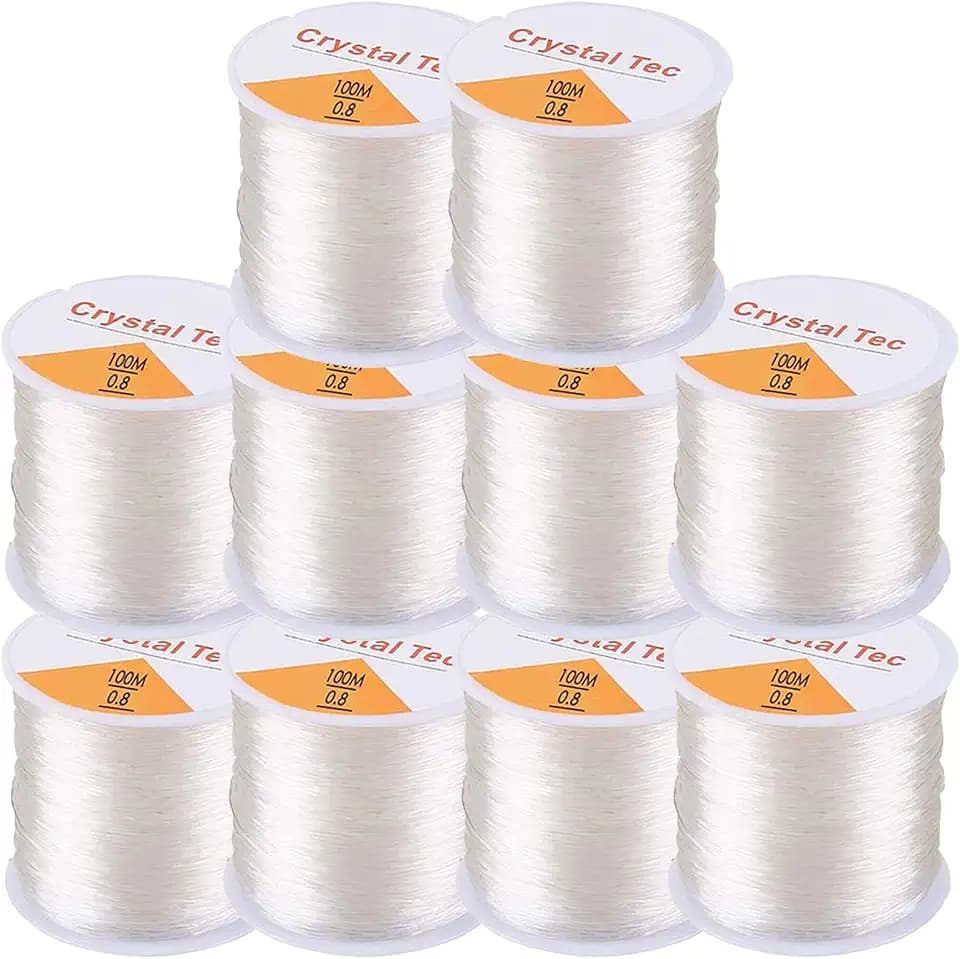 10 Rolls 0.8mm Elastic Stretch Thread for Bracelets, Elastic Bracelet String Cord, Stretchy Bracelet String Crystal String Bead Cord for Bracelet, Beading and Jewelry Making