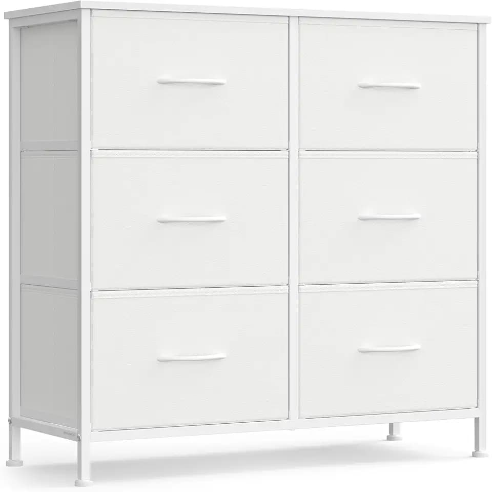 SONGMICS Dresser for Bedroom, Tall Dresser with 6 Fabric Drawers