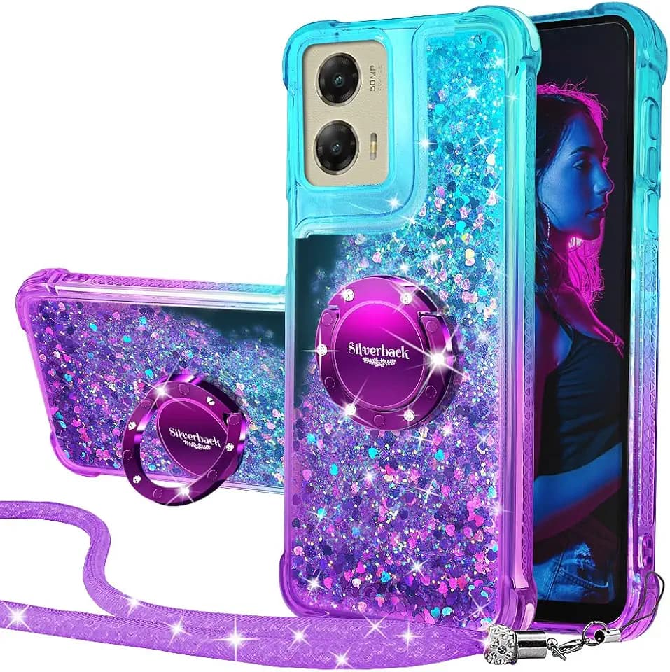 Silverback for Moto G Stylus 5G 2024 Phone Case with Ring Stand, Purple