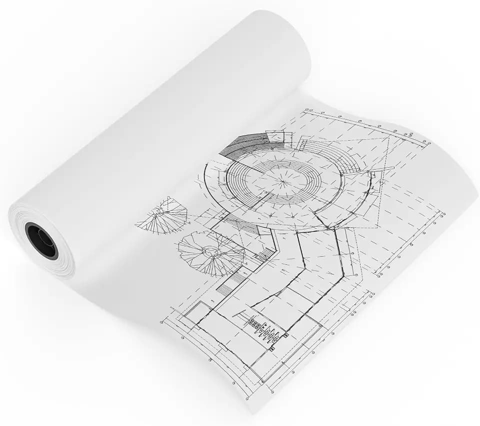 MFLABEL Wide Format Paper 36" x 150' Plotter Paper 1 Rolls CAD Bond Rolls 20lb 2" Core for CAD Printing on Wide Format Ink Jet Printers