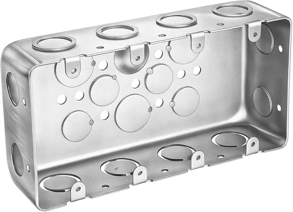 Yaocom 1 Pack 4 Gang Square Metal Electrical Box