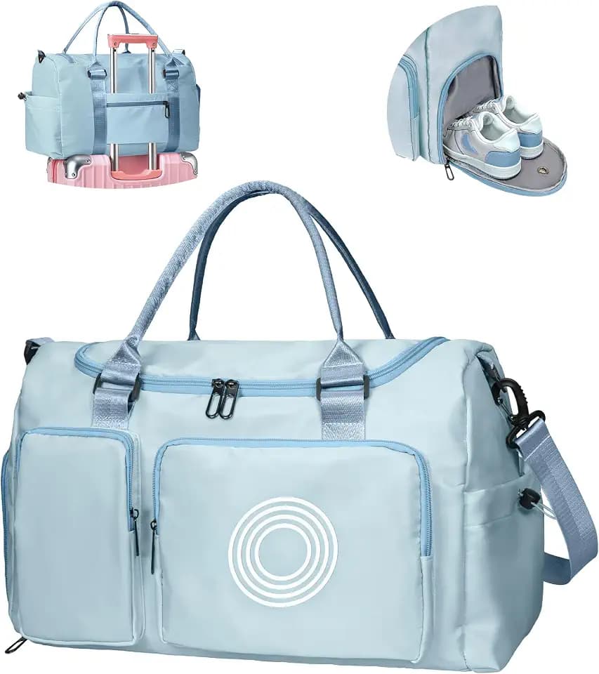 Elilier Dance Bag for Girls, Personalized Initial Sport Duffle Bag for Girl