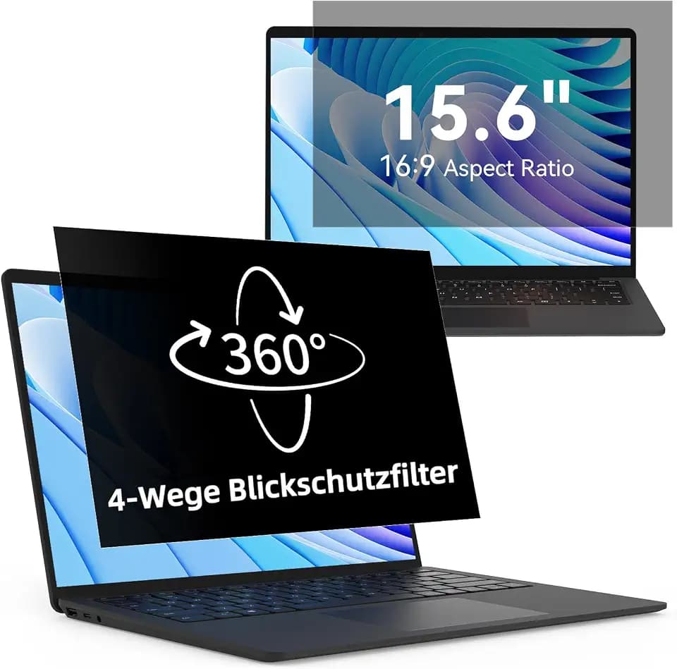 Protescreen 360° Laptop Sichtschutzfolie 15.6 Zoll 16:9 Privacy Screen