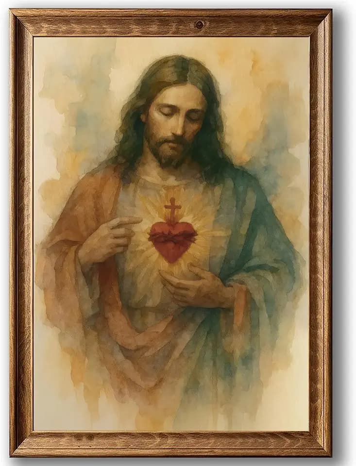 Sacred Heart of Jesus Wall Art Jesus Christ Wall Art Divine Mercy Poster