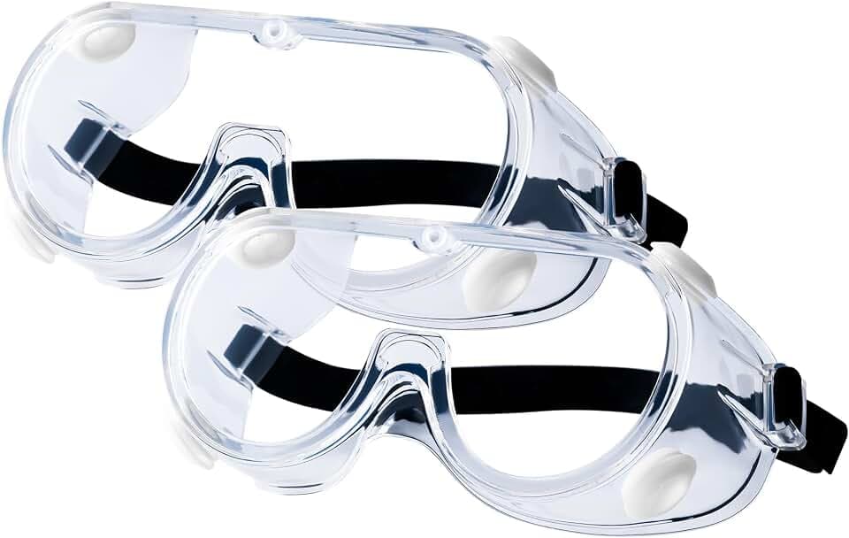 Honmein 2-Pack Safety Goggles, Anti-Fog Lab Goggles for Men and Women