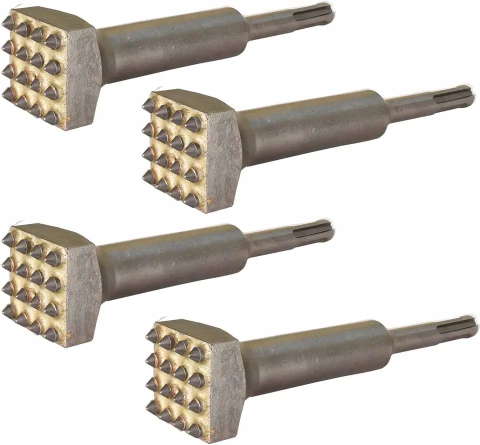 5 5/8 in. x 1 1/4 in. 16 Tips Concrete Repair Patch Prepare SDS Plus Bits, 1 1/4 Inch Square Head SDS Plus Hammer Bit for Rotary Hammer (Pack of 4)