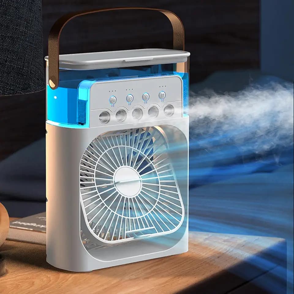 Portable Air Conditioners, Mini Air Conditioner Powerful Evaporative Air Cooler Large Water Tank, Spray Ports,3 Wind Speeds,3 Timers Auto-Off, Colorful Lights, Ac Units for Room Camping Car
