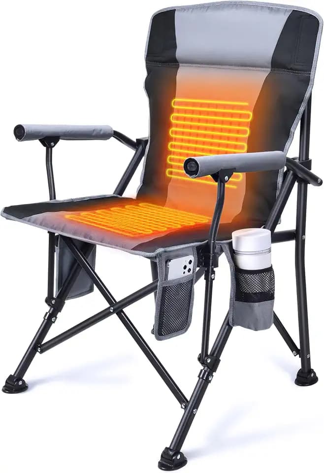 Docusvect Heated Camping Chair - Fully Padded Heated Chairs Outdoor Sports, Battery NOT Included