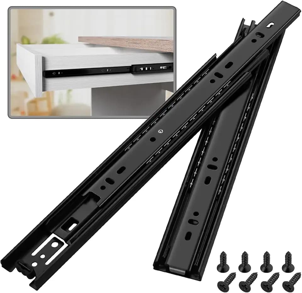 1 Pair Full Extension Drawer Slides 14 inch Side Mount Rails