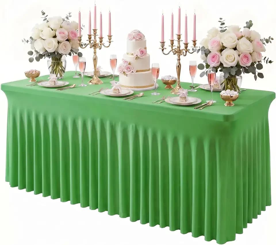 Spandex Tablecloth for 6FT Rectangle Tables, Table Skirt