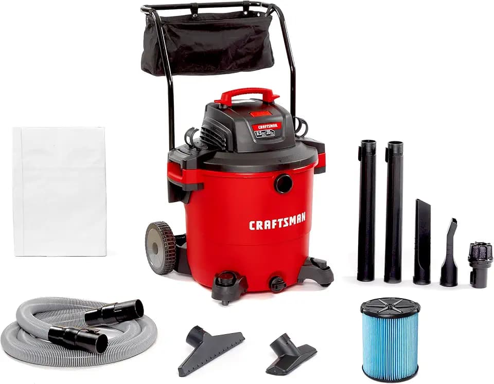 CRAFTSMAN CMXEVBE17656 20 Gallon 6.5 Peak HP Wet Dry Shop Vacuum with Cart