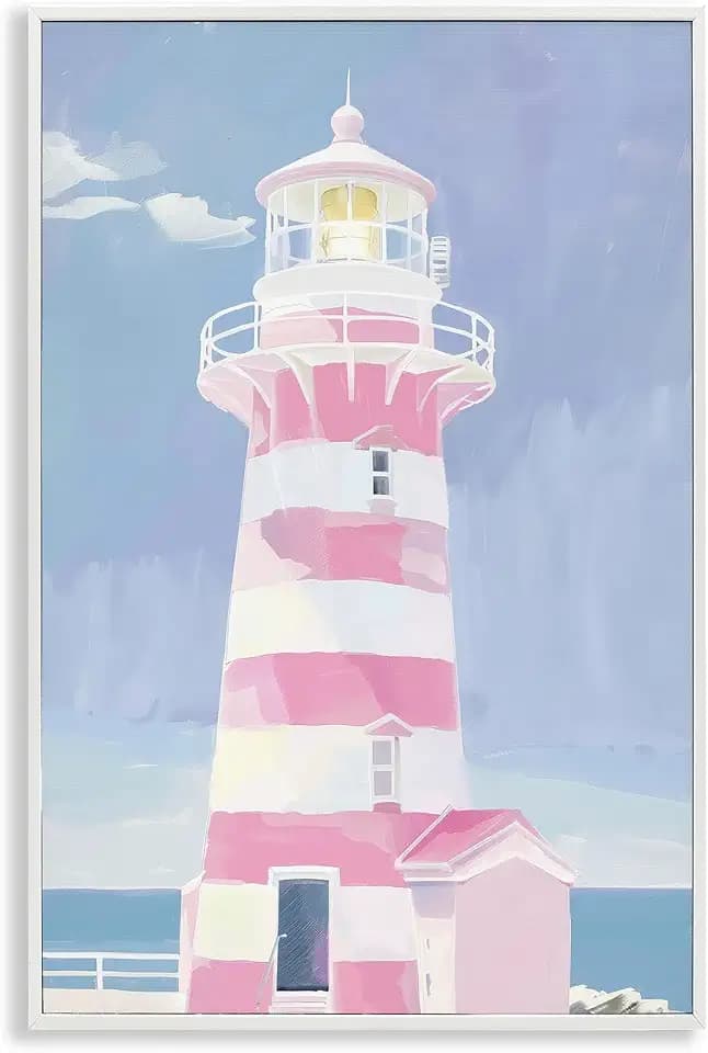 Muted Coastal Lighthouse, 12 x 18 Inch Framed Giclée Print