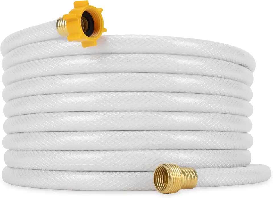Camco TastePURE 25-Ft - RV Drinking Water Hose - Contains No Lead, No BPA & No Phthalate - Features Reinforced Design & Crafted of PVC - 1/2” Inside Diameter, Made in the USA (22735)