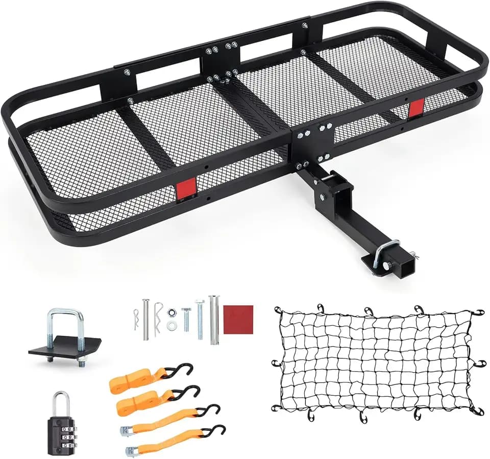 OUTLANE with Metal Cargo Carrier 60x24x6 Inch - Hitch Cargo Carrier, Trailer Hitch Cargo Carrier, Cargo Carrier, and Cargo Hitch Carrier