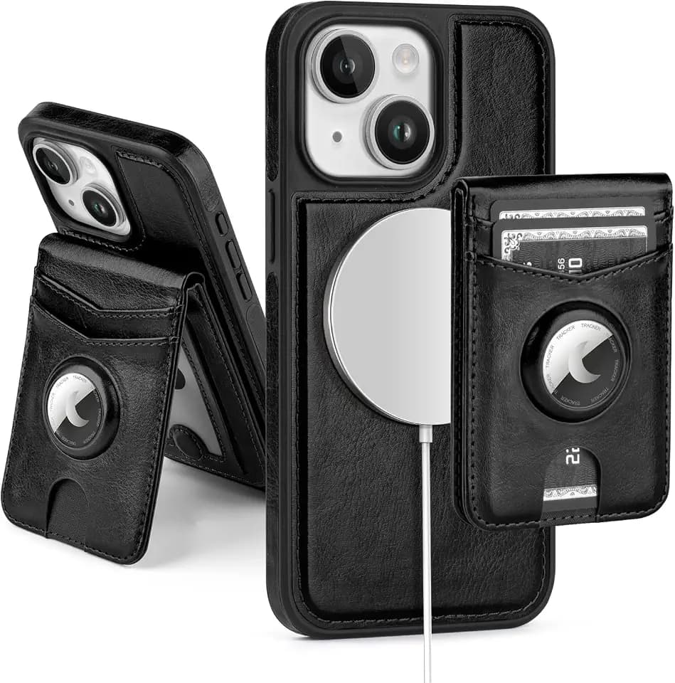 SkyEagle Compatible with MagSafe iPhone 13 Wallet Case,Black