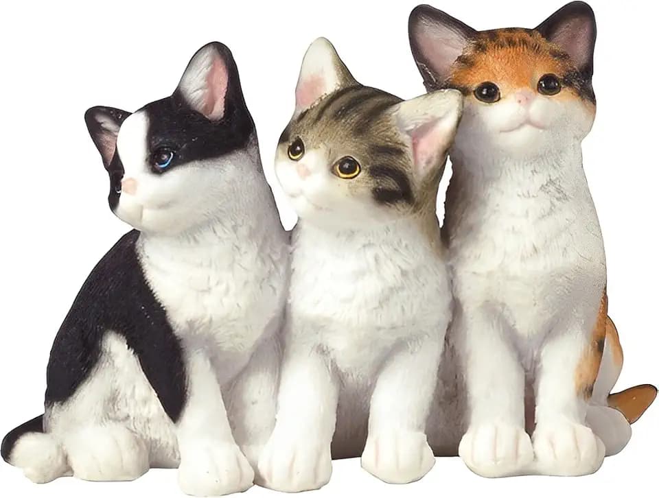 ICE ARMOR 3.5" H Wabansia Tuxedo and Tabby Cats Sitting Side by Side Cats Figurine Office Desk/Home/Living Room/Table Decor, Perfect House Warming Gifts for new Home
