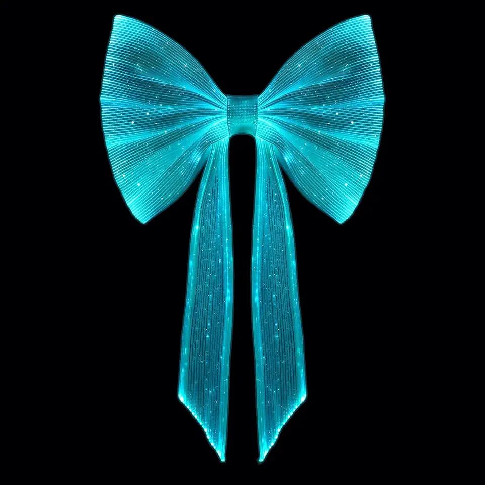 Lumisonata Light up Hair Accessories 7 Colors LED Hair Bow with Veil Rave Hair Clips Glow Hair Barrettes for Wedding